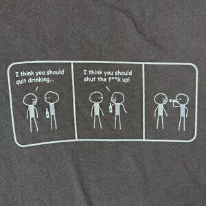 Harwigs T-Shirt Womens‎ Size Medium Black White Funny Graphic Crewneck